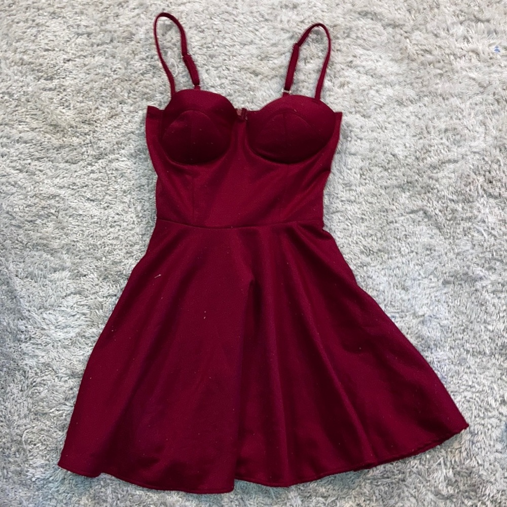 Ruby red push up mini dress